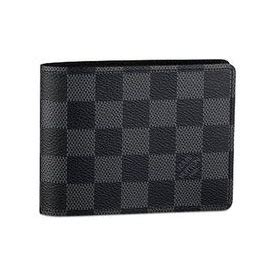 lv black checkered wallet